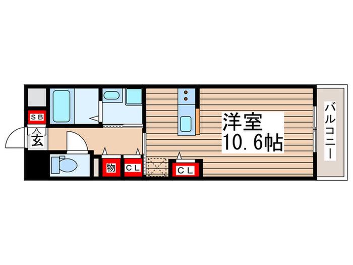 ハンプトン(ワンルーム/8階)の間取り写真