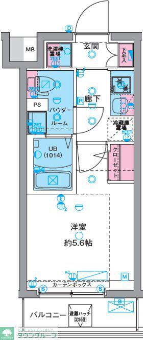 GENOVIA天王台(1K/5階)の間取り写真