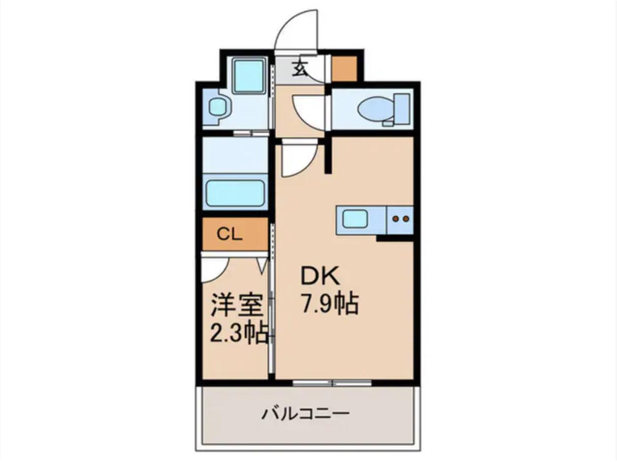 エンクレスト天神PORT(1DK/6階)の間取り写真
