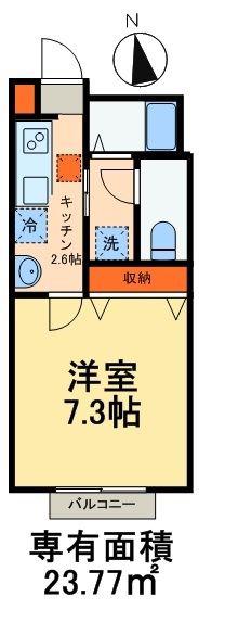 FIFTH AVENUE(1K/1階)の間取り写真