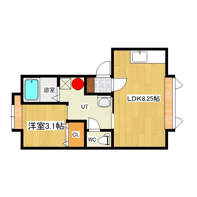 サクセスハイム(1LDK/1階)の間取り写真