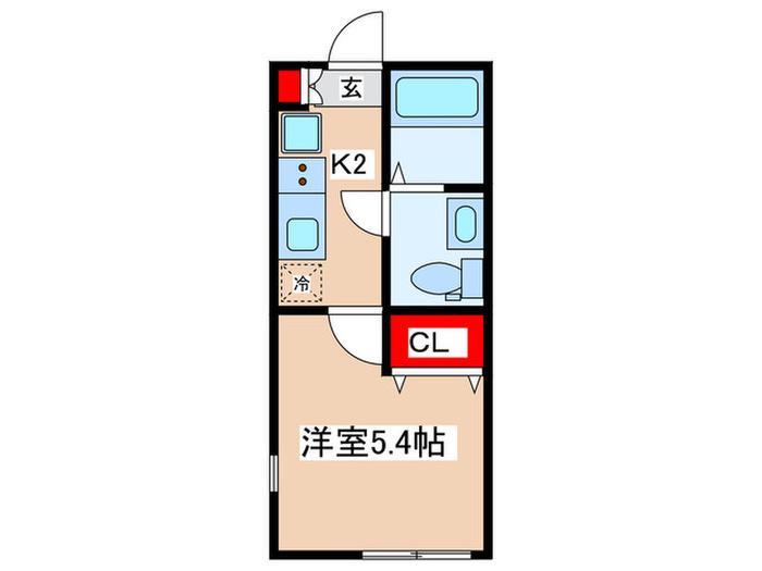 LAVIEESTBELLE横浜白楽(1K/1階)の間取り写真