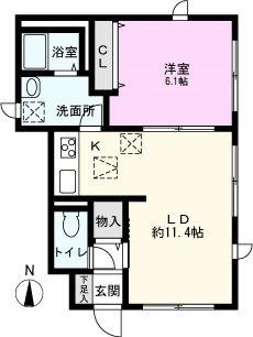 MA MAISON(1LDK/1階)の間取り写真