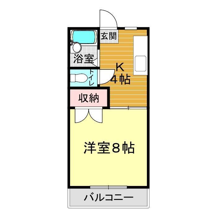 グランピア伊倉(1K/1階)の間取り写真