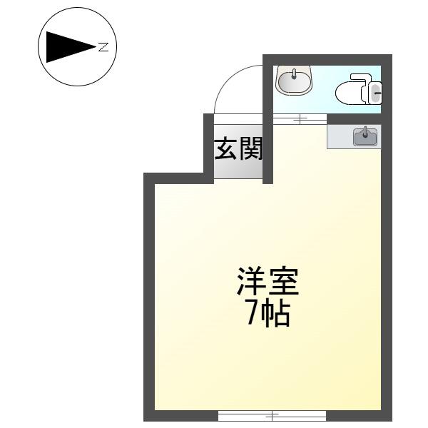 ユニバーサル10(ワンルーム/2階)の間取り写真