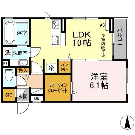 サン・ヒルズ(1LDK/3階)の間取り写真