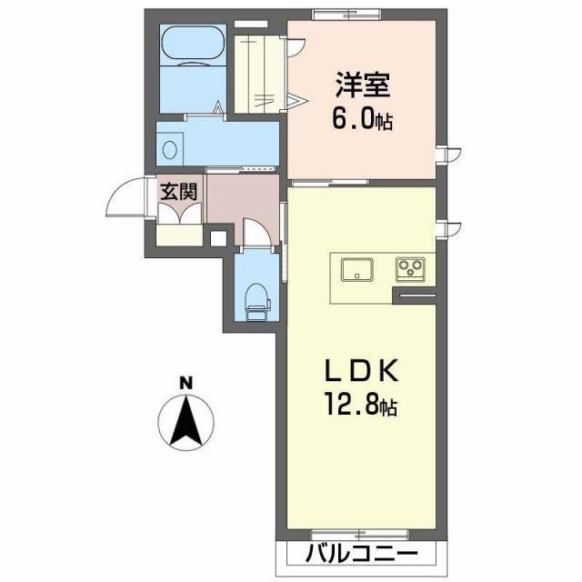 グランシャリオ小坂II(1LDK/1階)の間取り写真