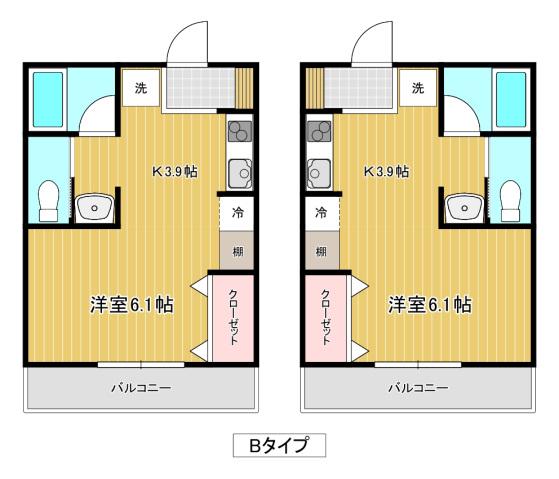 クロスハーモニー(ワンルーム/1階)の間取り写真