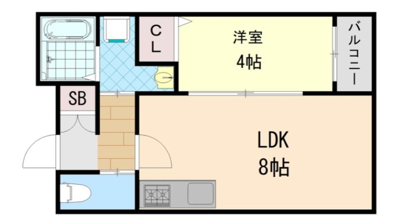 H-MAISON巽中(1LDK/3階)の間取り写真