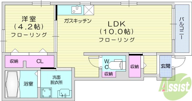 NJ羽黒台Ⅰ(1LDK/1階)の間取り写真