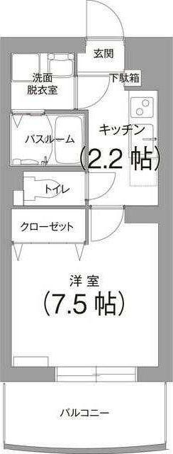 アビターレ(1K/2階)の間取り写真