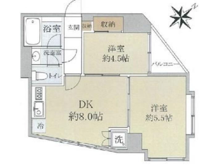 セントヒルズ方南町(2DK/2階)の間取り写真