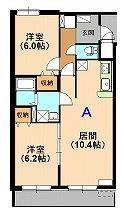 Y・フジビル新白河(2LDK/2階)の間取り写真
