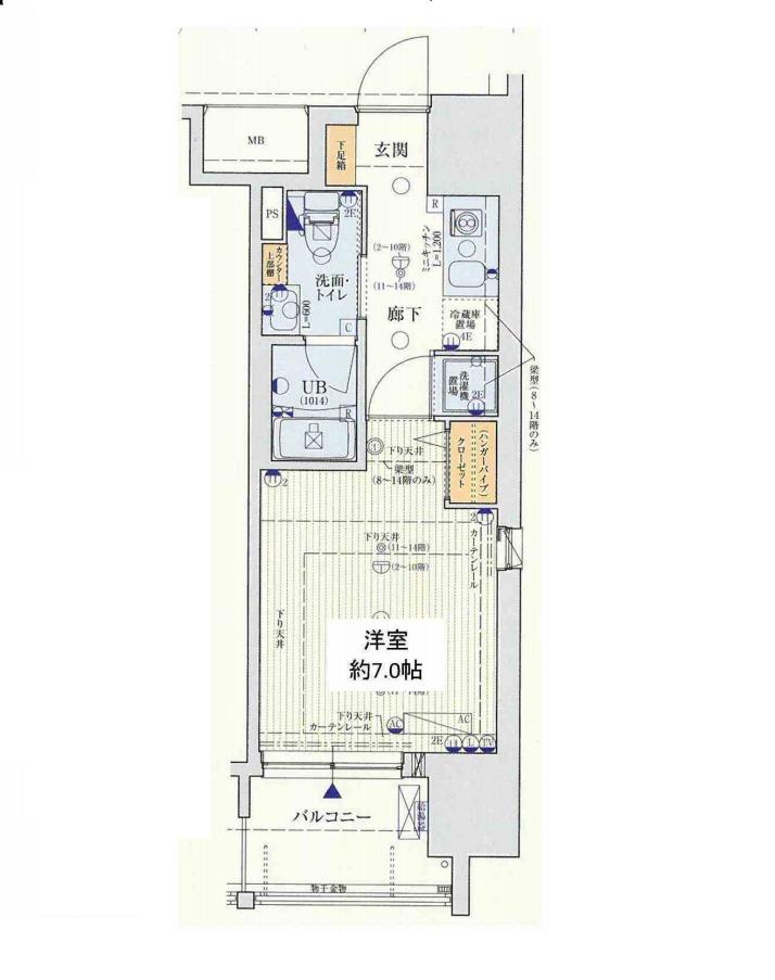 レオンコンフォート谷町六丁目(1K/12階)の間取り写真