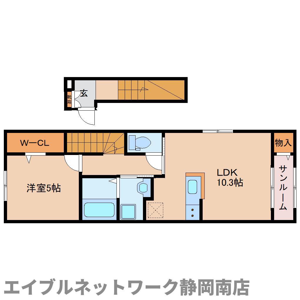 セリーン ネスト(1LDK/2階)の間取り写真