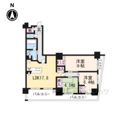 レジェ南草津(3LDK/8階)の間取り写真