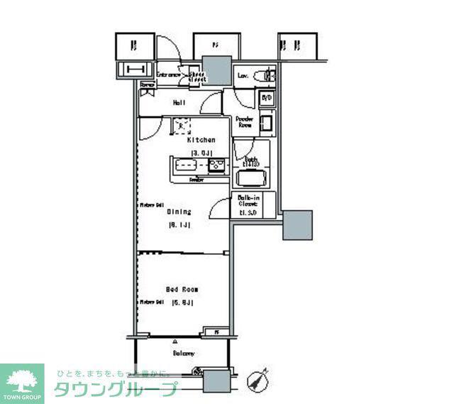 THE TOKYO TOWERS MIDTOWER(1DK/26階)の間取り写真