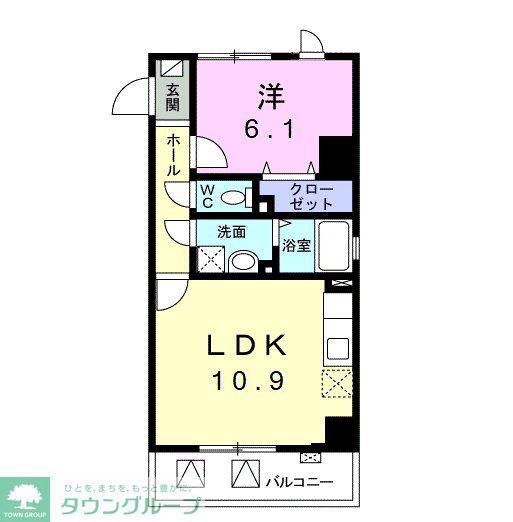 グランカーサ(1LDK/4階)の間取り写真