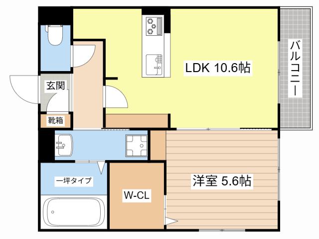 STELLA(1LDK/2階)の間取り写真