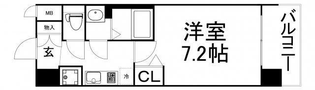 スワンズシティ大阪イースト(1K/9階)の間取り写真
