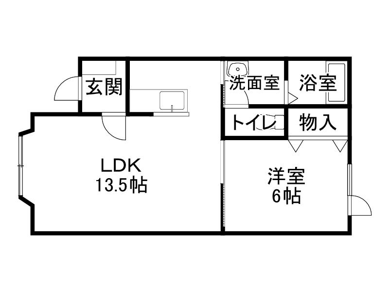 DEARII(1LDK/2階)の間取り写真