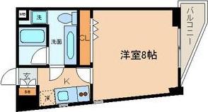 フェリシティ藍(1K/4階)の間取り写真