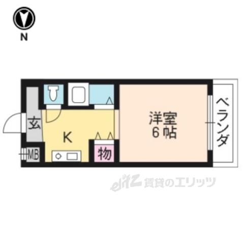 アネックス京都(1K/2階)の間取り写真