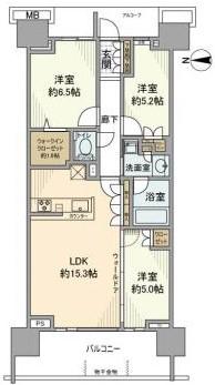 グランドメゾン品川シーサイドの杜(3LDK/1階)の間取り写真