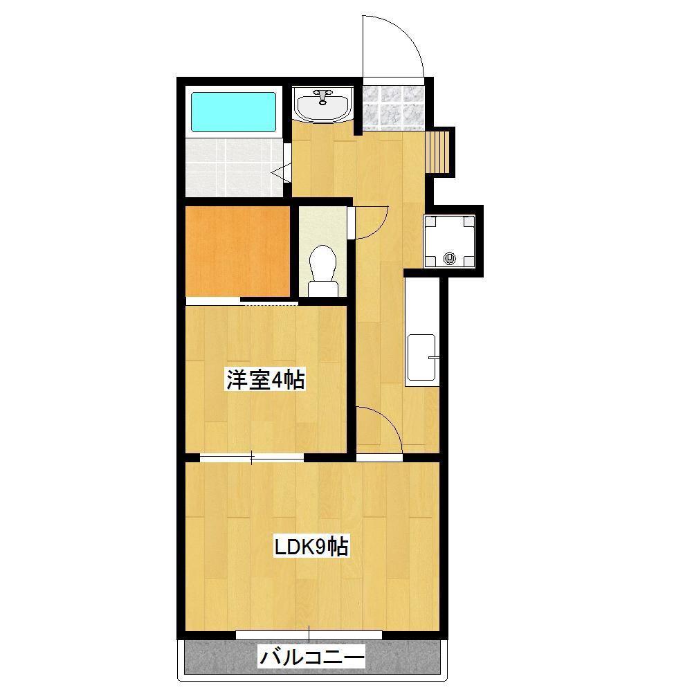 MMマンション(1LDK/3階)の間取り写真