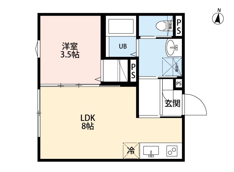 SIZZLE 03(1LDK/3階)の間取り写真