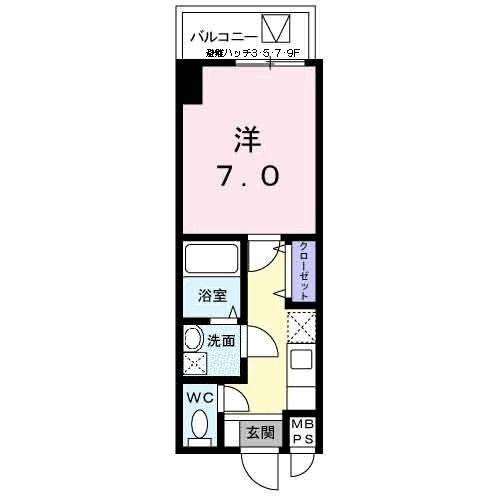 エトワールブランシュ新橋(1K/4階)の間取り写真
