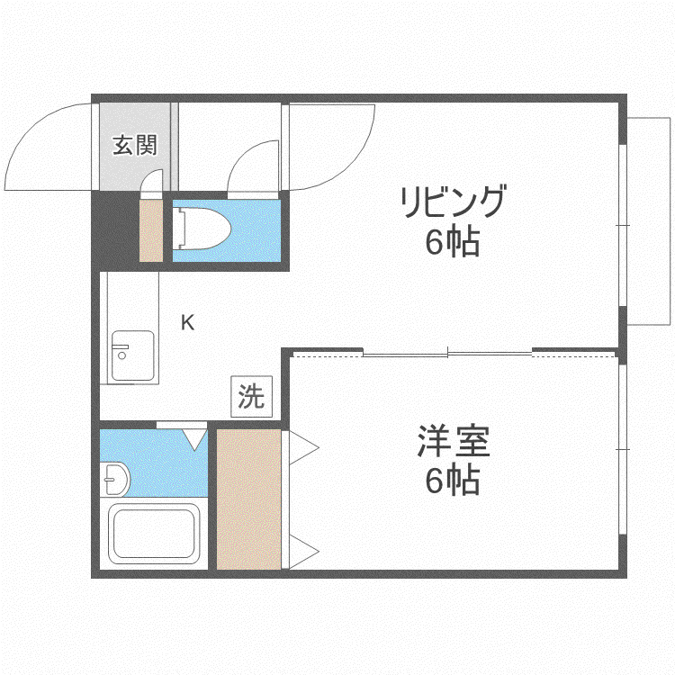 L・ロード広和(1DK/3階)の間取り写真