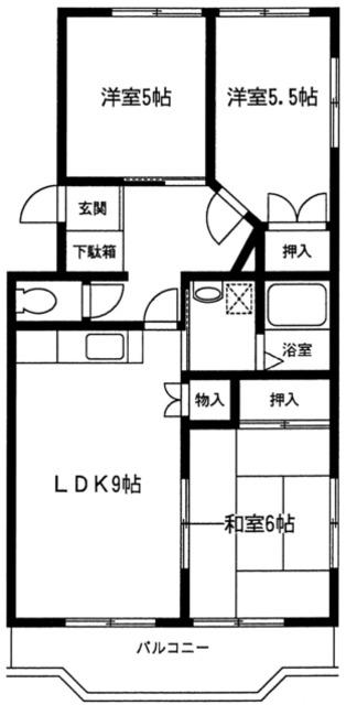 グランデージ大宮(3LDK/4階)の間取り写真