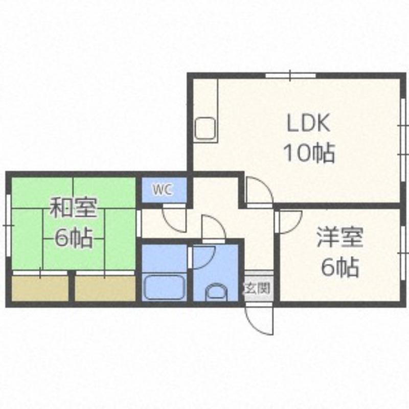 Tハウス(2LDK/1階)の間取り写真
