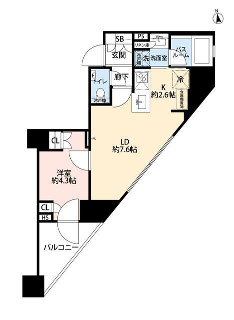 オープンレジデンシア品川中延ステーションフロント(1LDK/3階)の間取り写真
