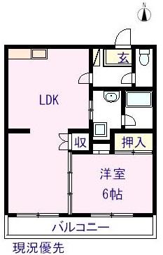 グリーンハイツT(2DK/1階)の間取り写真
