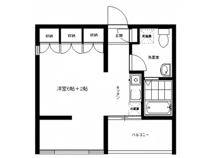 シレンツィオ(ワンルーム/1階)の間取り写真