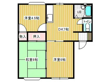 アーバンライフマルヤマA(3DK/1階)の間取り写真