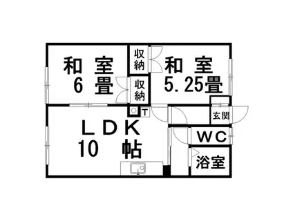 ハウス米塚(2LDK/2階)の間取り写真