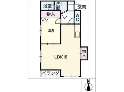 第2カーサENSHO(1LDK/3階)の間取り写真