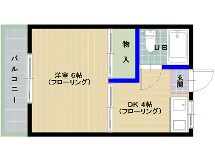 コーポ緑のたぬき(1K/2階)の間取り写真