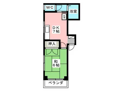 ブライトネス(1DK/3階)の間取り写真