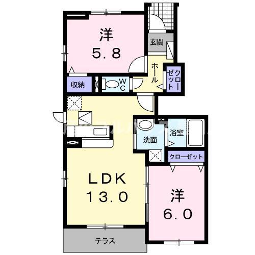 サンウィッシュ A(2LDK/1階)の間取り写真