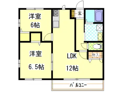 シーサイドアヴェニュー(2LDK/2階)の間取り写真