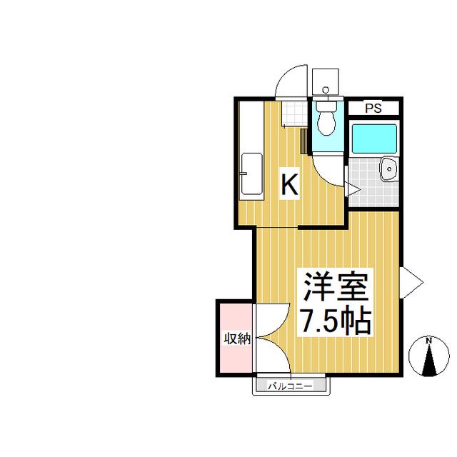 ハイデンス石神(1K/1階)の間取り写真
