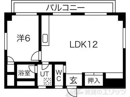清泉ビル江坂(1LDK/3階)の間取り写真