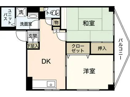 YUKIRI(2DK/2階)の間取り写真