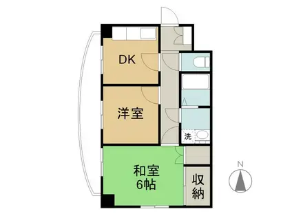 協栄マンション OYAMA(2DK/3階)の間取り写真