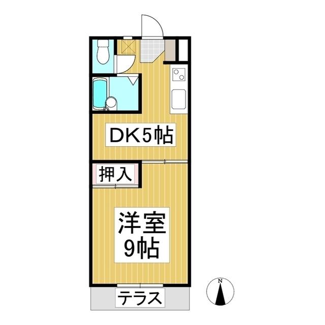 ルミネK北棟(1DK/1階)の間取り写真