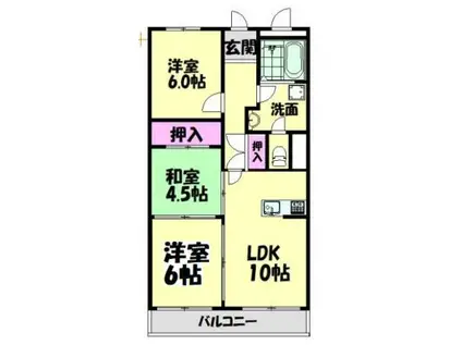 マンションナシマ(3LDK/1階)の間取り写真